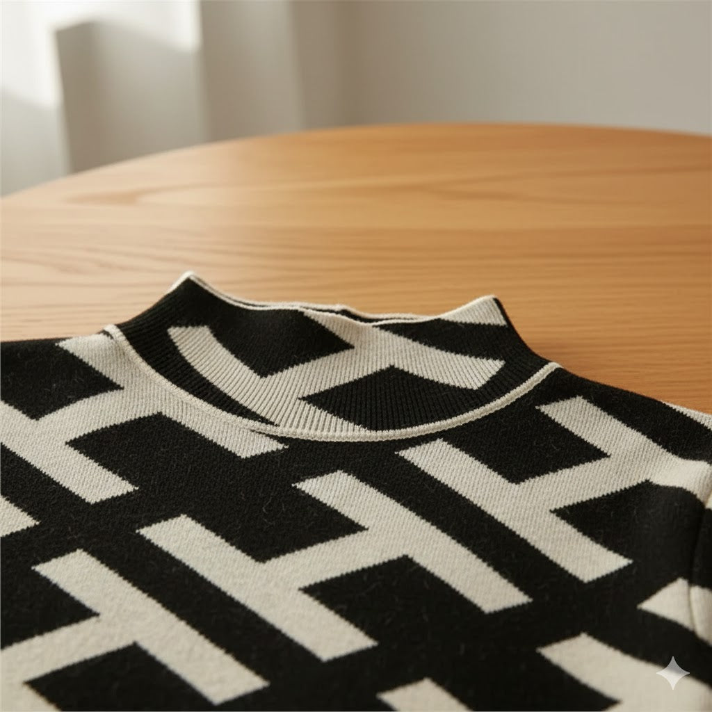 Sophia | Geometric Knit Sweater